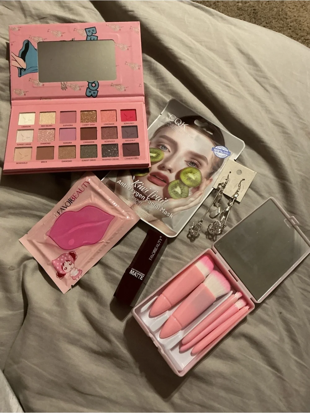 Pink Eyeshadow Palette & Brush Set - Women Makeup